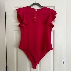 Hot pink body suit
